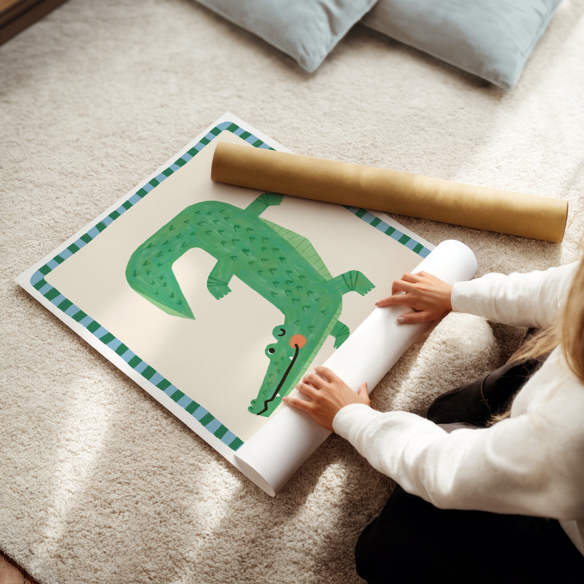 Crocodile | Blue Border - Lillefolk